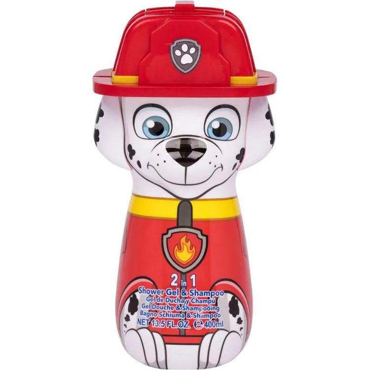 Gel de dus si sampon 2 in 1 Air-Val 2D Paw Patrol Marshall, 400 ml foto