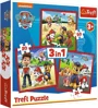Puzzle 3 in 1 Trefl Catelusii fericiti, Paw Patrol