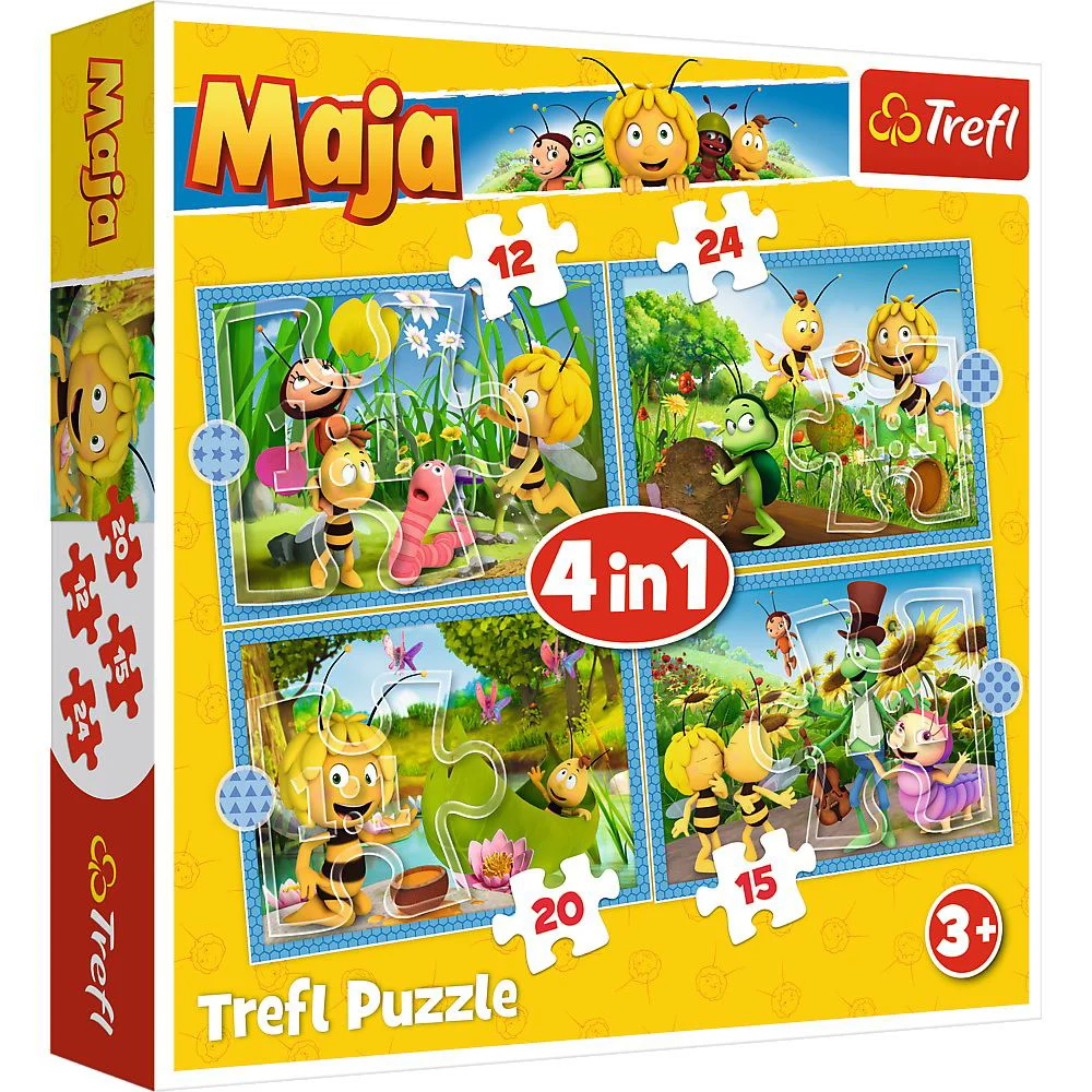 Puzzle Trefl 4 in 1 Aventurile albinutei Maya foto
