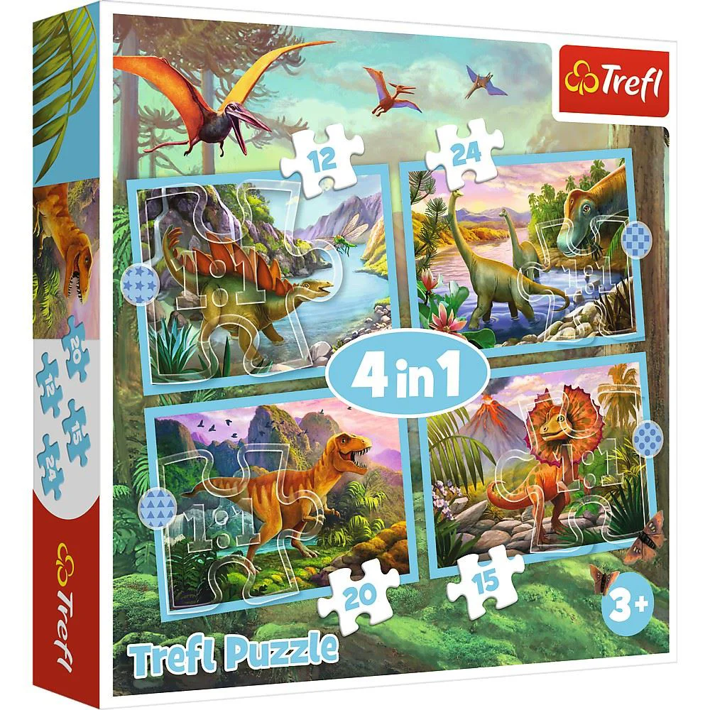 Puzzle Trefl 4 in 1 Dinozauri unici foto