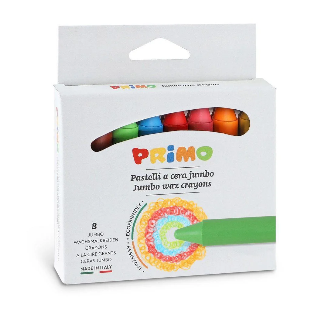 Восковые карандашы Primo Jumbo, 8 цветов