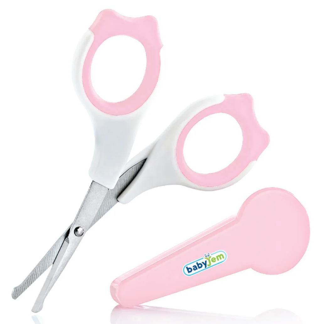 Foarfece pentru copii cu protectie BabyJem Roz