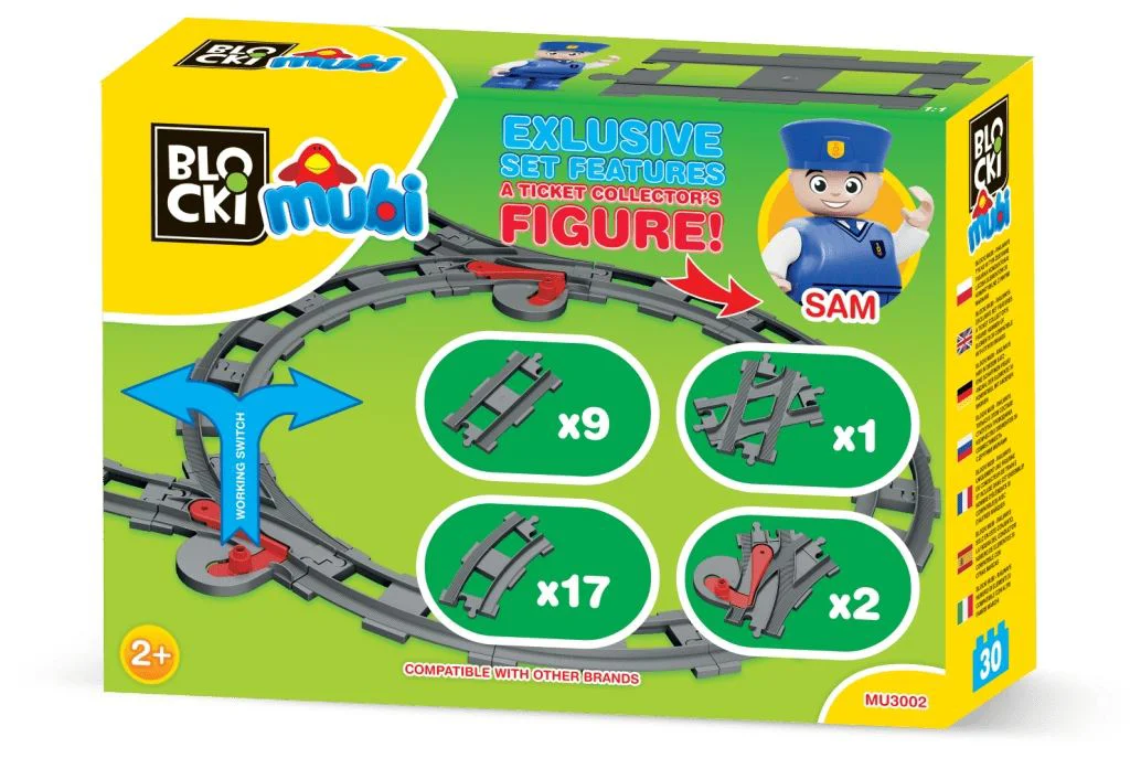 Set de constructie Blocki Mubi Cale ferata, 30 el.