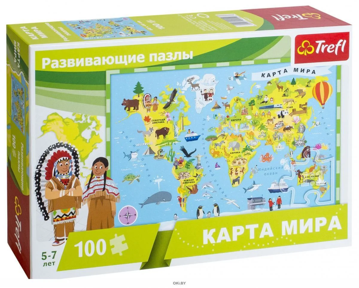 Puzzle Trefl World Map, 100 piese foto
