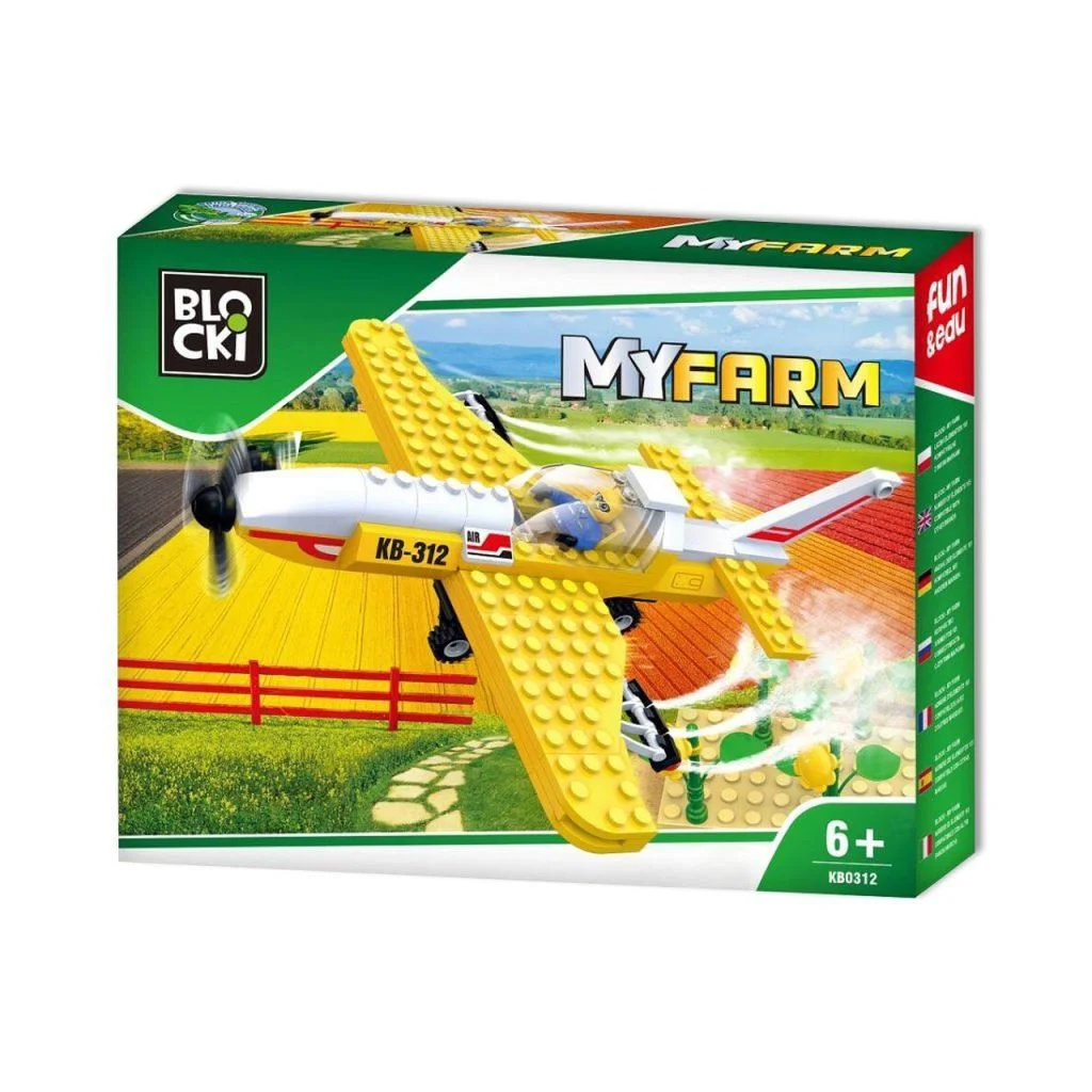 Set de constructie Blocki Avionul fermierului, 146 el.