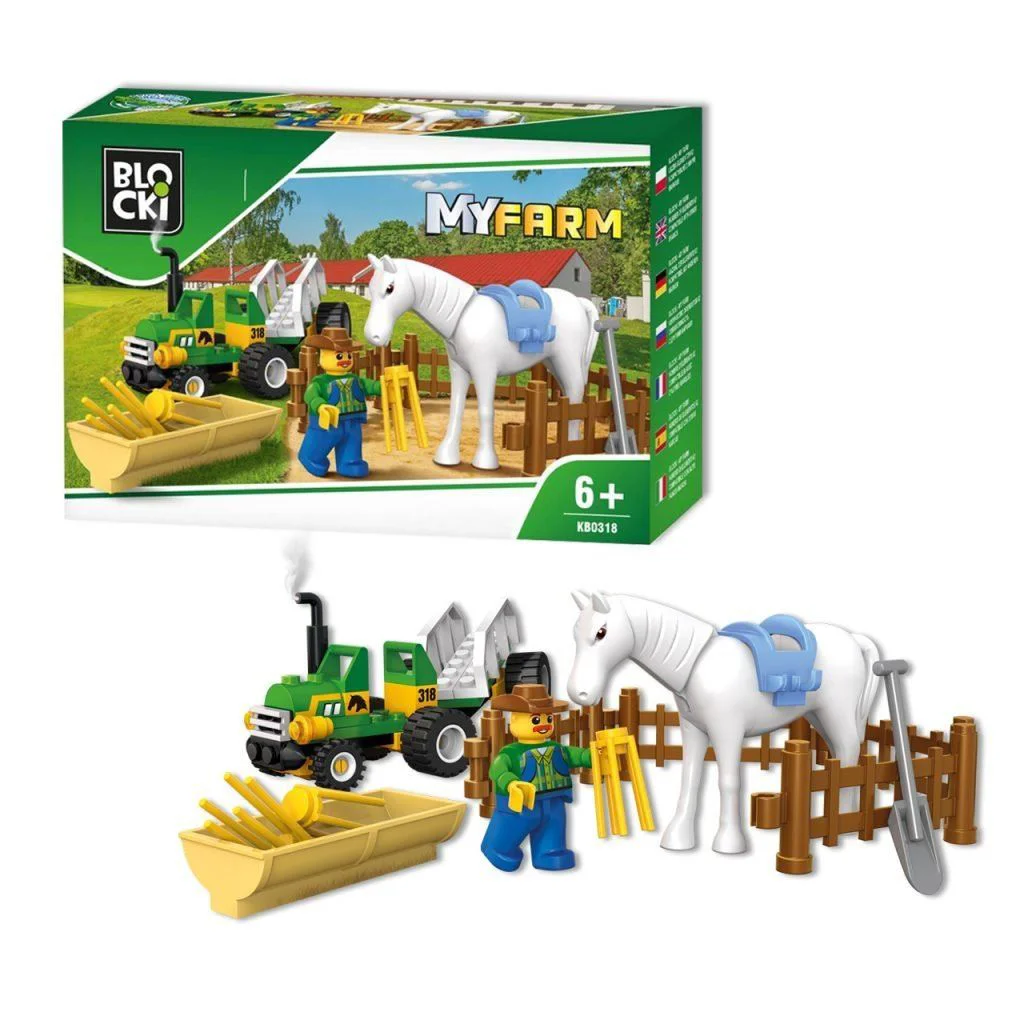 Set de constructie Blocki MyFarm Tractor, 43 el.