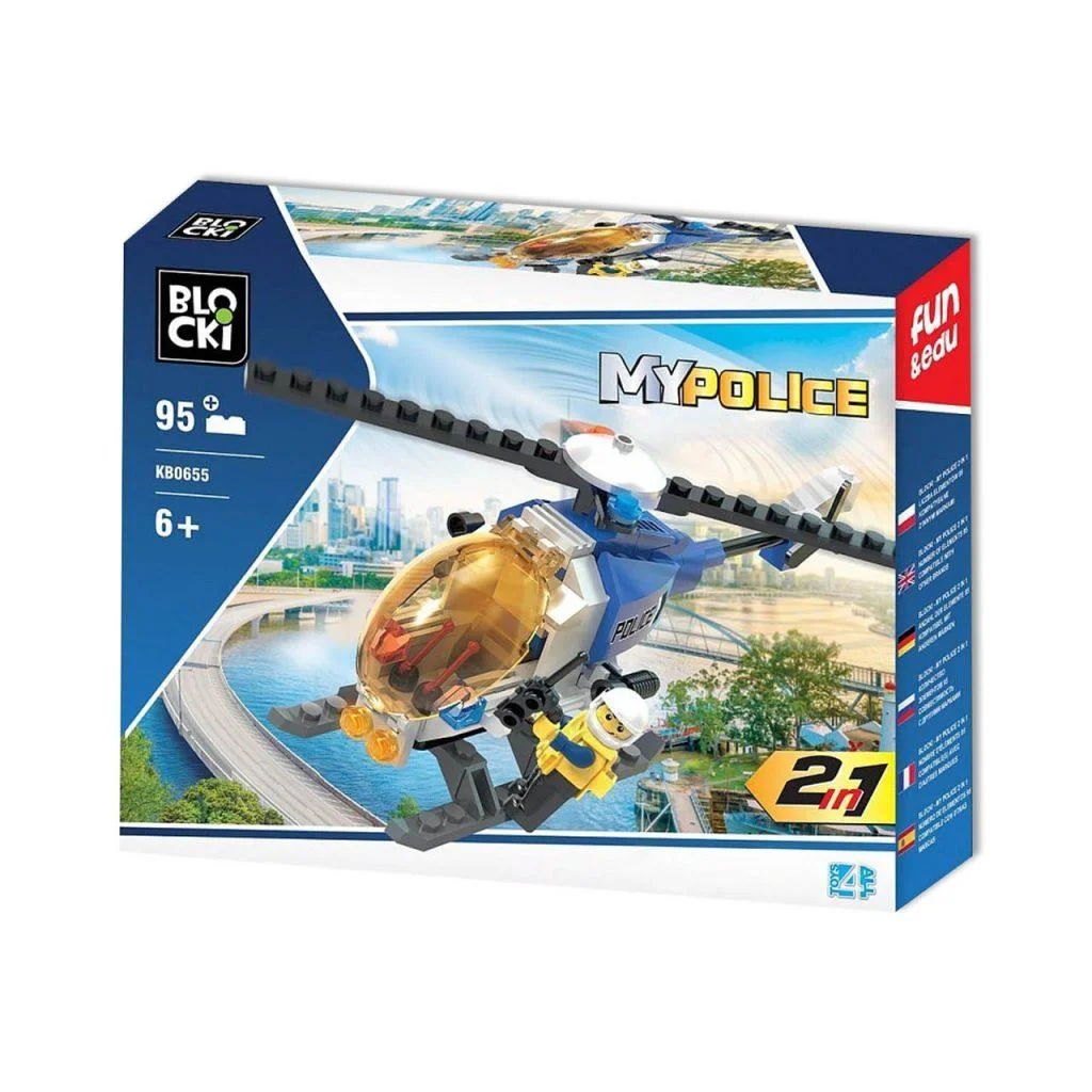 Set de constructie 2 in 1 Blocki Elicopter, 95 el.