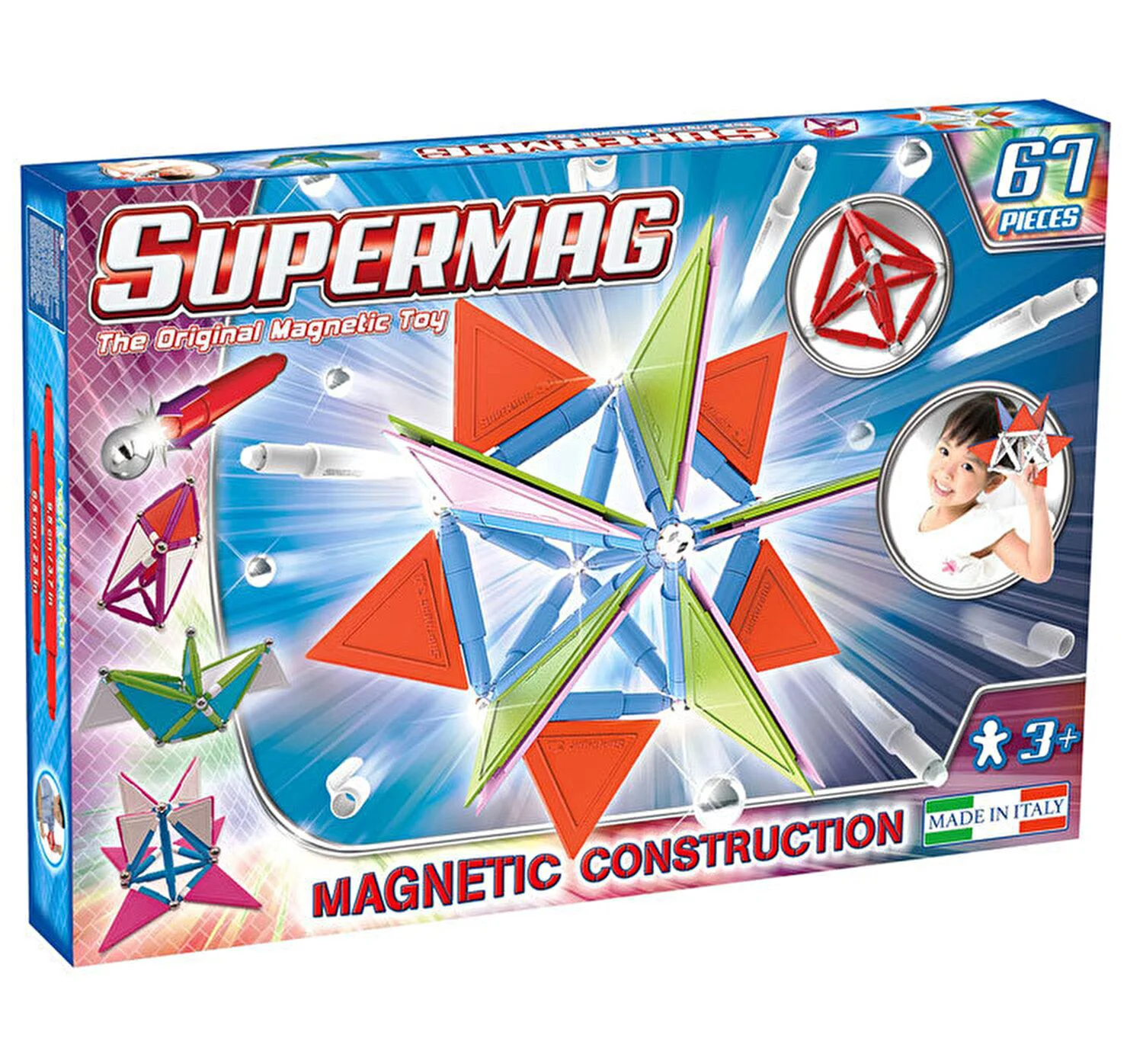 Магнитный конструктор Supermag Trendy, 67 шт.