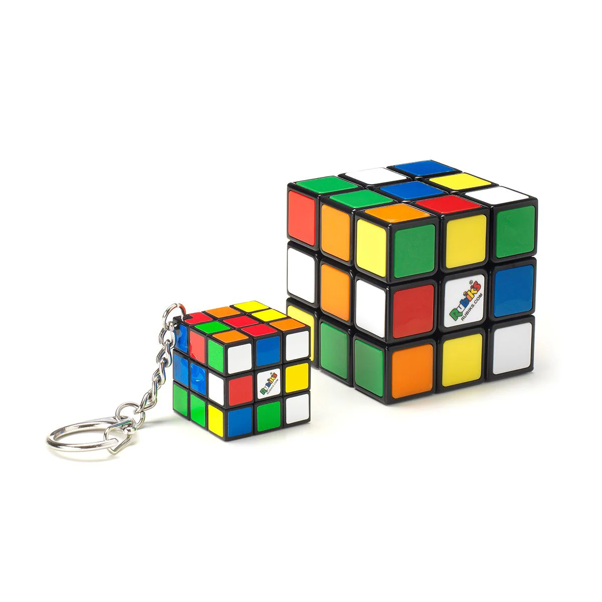 Set 2 jucarii Cub RUBIK'S 3x3 si mini cub cu breloc