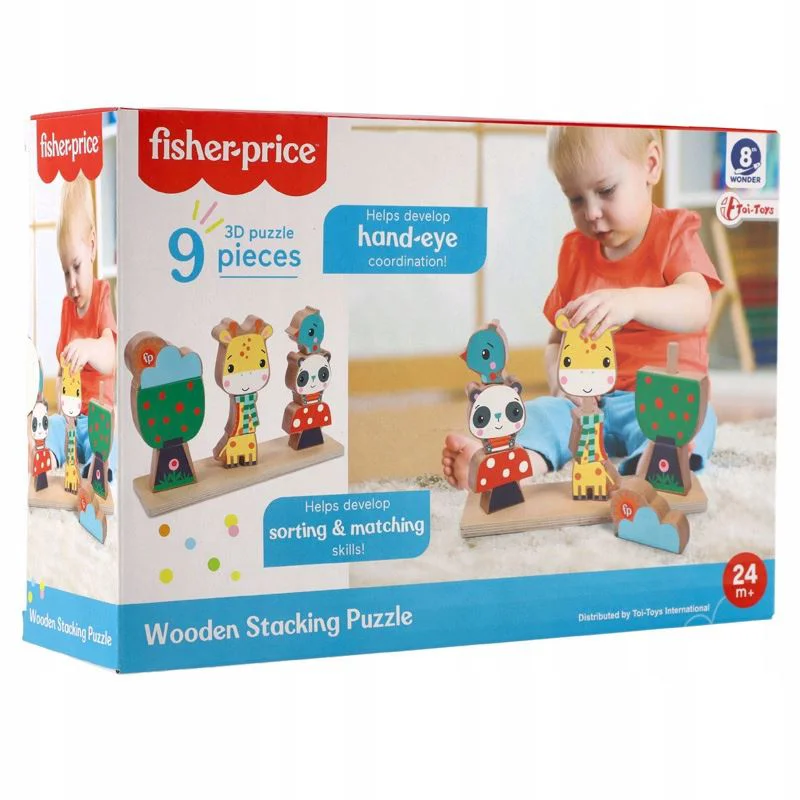 Набор деревянных пазлов Fisher-Price с 3 элементами foto
