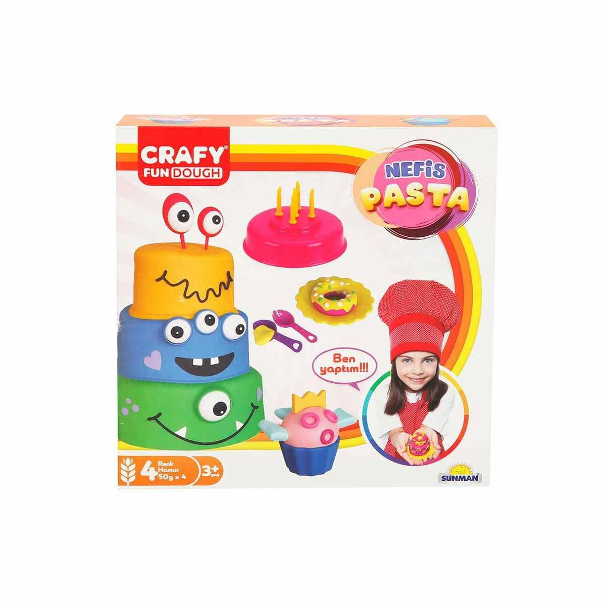 Set pasta de modelat Crafy Dough Yummy Cake, 17 elemente