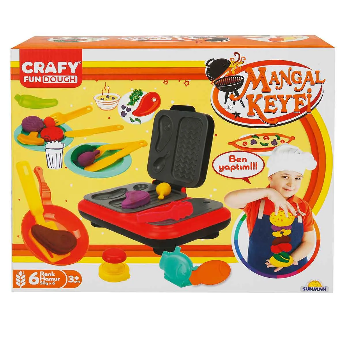 Set pasta de modelat Crafy Dough BBQ, 22 elemente