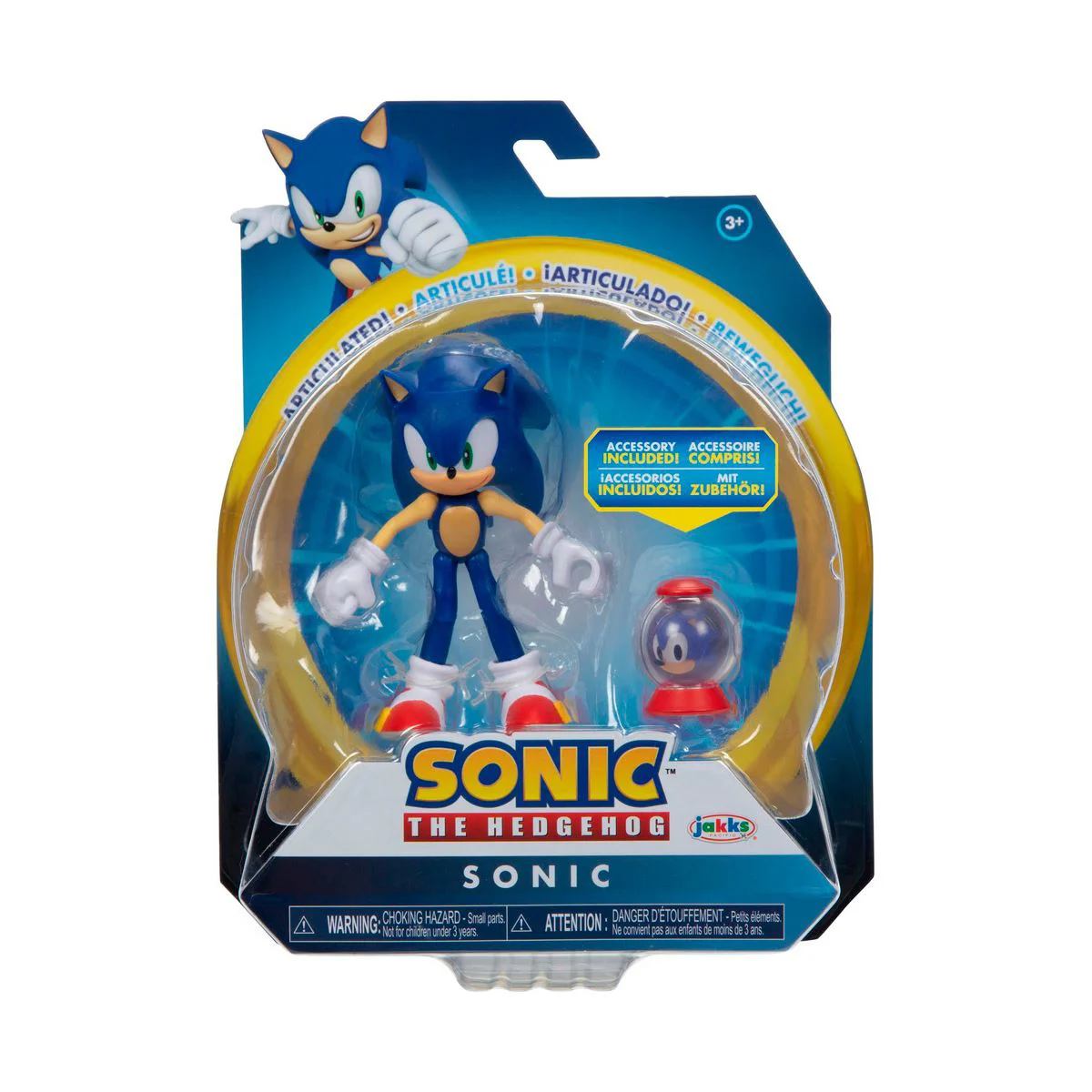 Figurina Sonic the Hedgehog Sonic, 10 cm (cu articulatie si accesoriu)