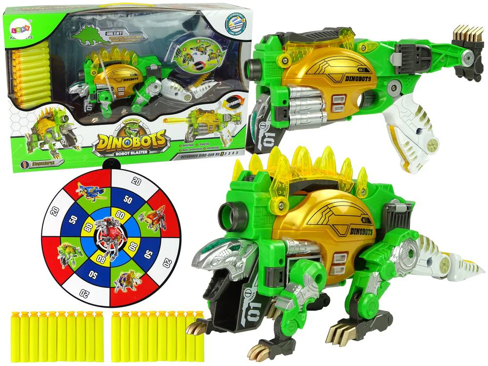 Blaster transformer Dinobots 2 in 1 Stegozaur, verde