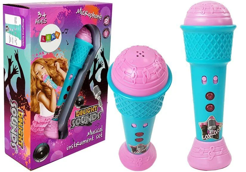 Jucarie muzicala Lean Toys Microfon cu sunete si lumini foto
