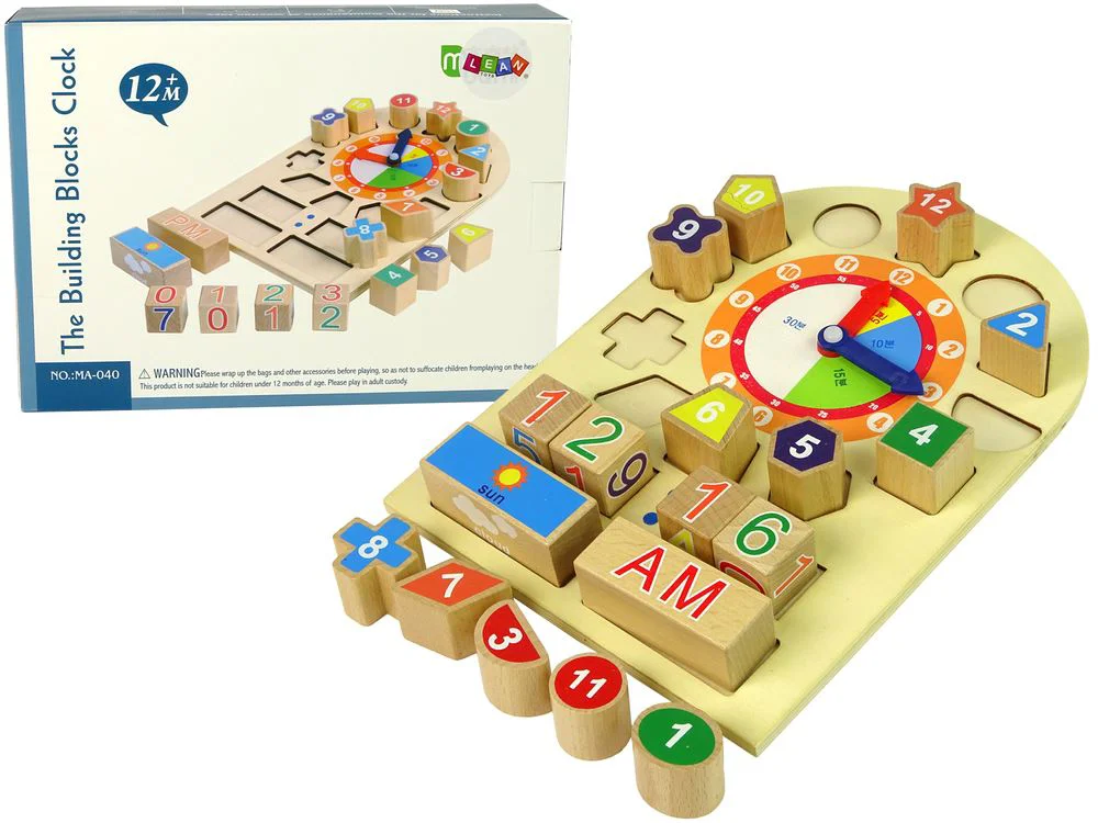 Деревянная развивающая игрушка Lean Toys Сортер часов