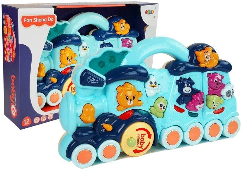 Jucarie interactiva Lean Toys Locomotiva (cu sunete si lumini) foto