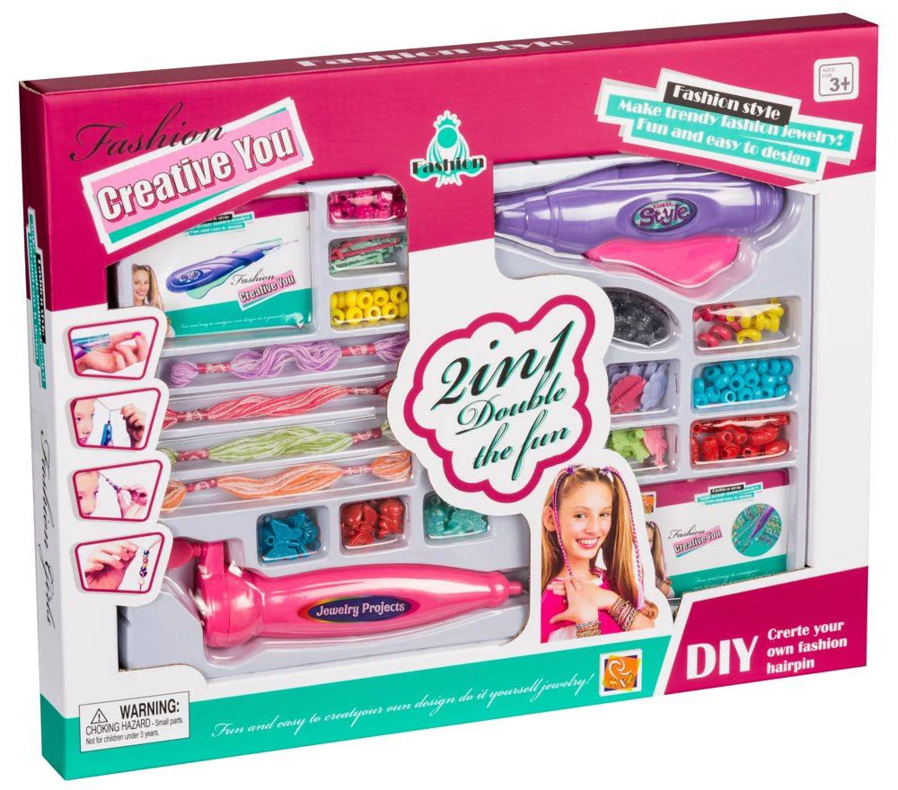 image for Игровой набор Lean Toys с аксессуарами и бусинами для волос foto