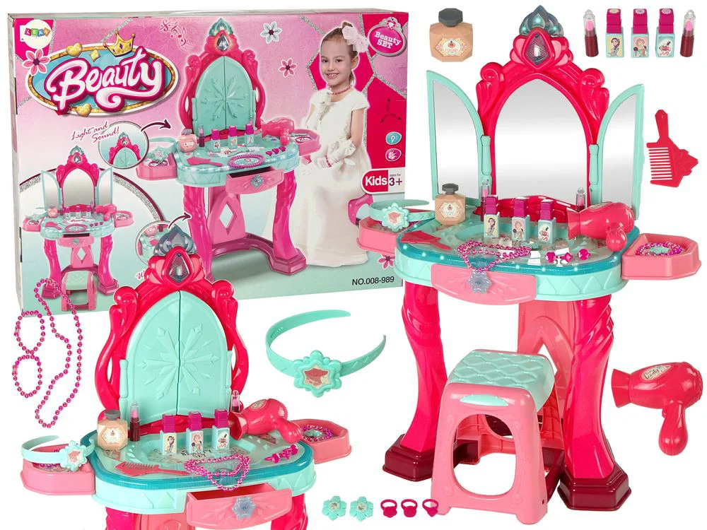 image for Косметический набор Lean Toys Зеркало со стулом и аксессуарами foto