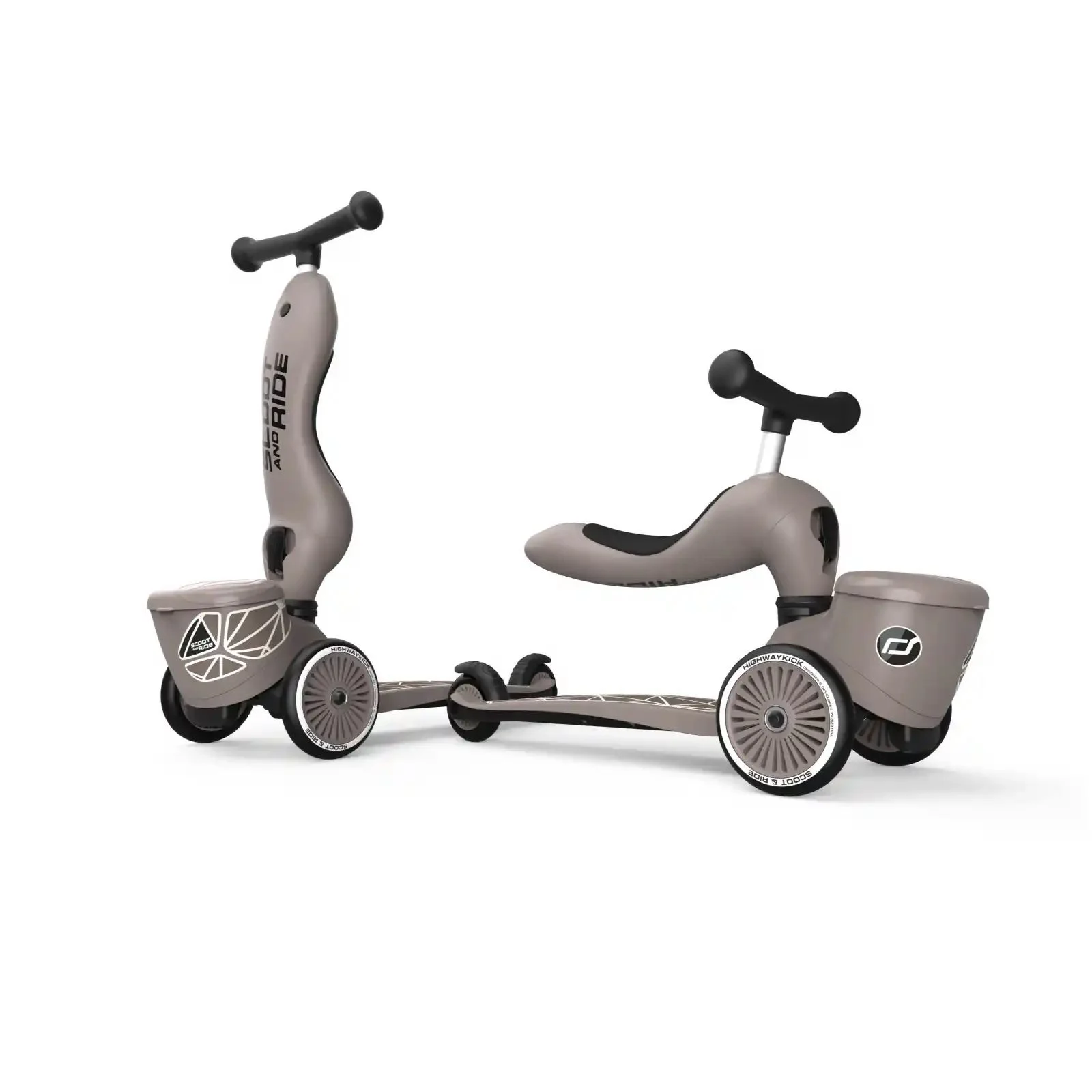 Самокат трансформер 2 в 1 Scoot & Ride HighwayKick 1 Lifestyle Brown Lines foto