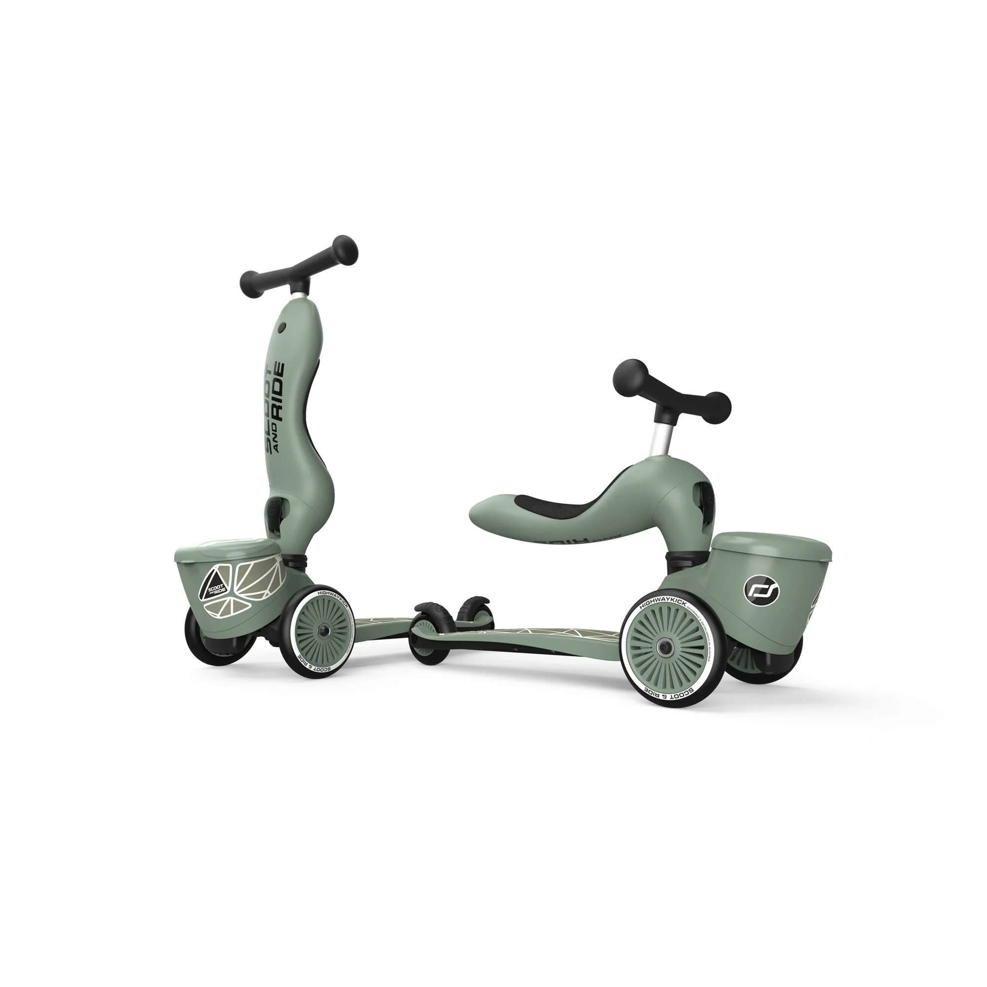 Самокат трансформер 2 в 1 Scoot & Ride HighwayKick 1 Lifestyle Green Lines foto