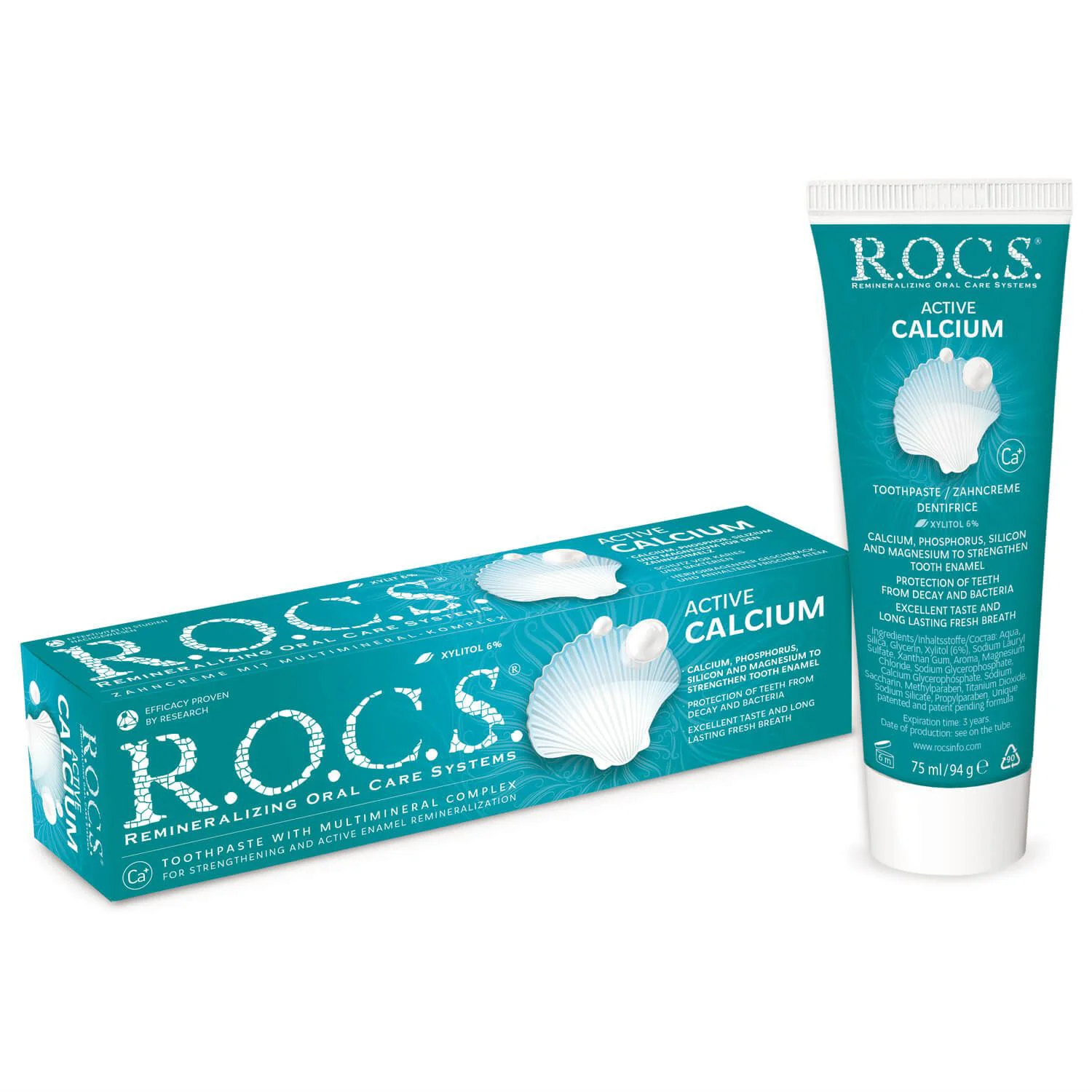 Зубная паста ROCS Активный кальций, 94 г.