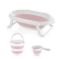 Set cadita pliabila BabyJem Roz, 3 piese