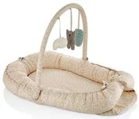 Babynest cu bara jucarii BabyJem Between parents Peach