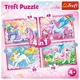 Puzzle Trefl 4 in 1 Unicorni si magie foto