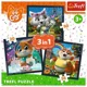 Puzzle Trefl 3 in 1 Pisicutele dragalase, 44 pisicute foto