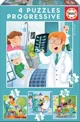 Puzzle Educa 4 in 1 Cand voi creste eu vreau sa fiu (12, 16, 20, 25 piese) foto