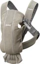 Marsupiu anatomic BabyBjorn Mini Greige cu pozitii multiple de purtare, Mesh