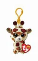 Jucarie breloc TY Beanie Boos, Girafa Stilts, 12 cm foto