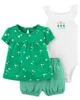 Carter's Set 3 piese Flori - body, tricou si pantaloni scurti foto