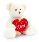 Jucarie de plus Keel Toys Ursulet Chester cu inima, 30 cm (crem) foto
