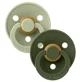 Set 2 suzete rotunde din latex BIBS Colour Sage/Hunter Green (0-6 luni) foto