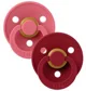 Set 2 suzete rotunde din latex BIBS Colour Coral/Ruby (0-6 luni) foto
