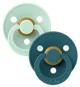 Set 2 suzete rotunde din latex BIBS Colour Nordic Mint/Forest Lake (0-6 luni) foto