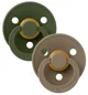 Set 2 suzete rotunde din latex BIBS Colour Hunter Green/Dark Oak (0-6 luni) foto