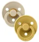 Set 2 suzete rotunde din latex BIBS Colour Vanilla/Mustard (6-18 luni) foto