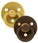 Set 2 suzete rotunde din latex BIBS Colour Mustard/Mocha (6-18 luni) foto