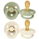 Set 2 suzete simetrice din latex BIBS Colour Ivory/Sage (6-18 luni)