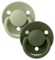 Set 2 suzete rotunde din silicon BIBS De lux Sage/Hunter Green (0-36 luni)