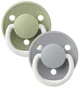 Set 2 suzete rotunde din silicon BIBS De lux Glow Sage/Cloud (0-36 luni) foto