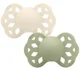 Set 2 suzete simetrice din silicon BIBS Infinity Ivory/Sage (6-18 luni)