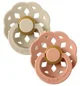 Set 2 suzete rotunde din latex BIBS Boheme Vanilla/Peach (6-18 luni) foto