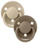 Set 2 suzete rotunde din latex BIBS De lux Vanilla/Dark Oak (6-18 luni) foto
