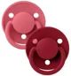 Set 2 suzete rotunde din latex BIBS De lux Coral/Ruby (6-18 luni) foto
