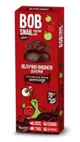 Bomboane naturale Bob Snail de mere si visine in ciocolata neagra belgiana, 30 g