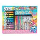 Set de creatie Scentos cu creioane, pixuri, markere aromate si planse